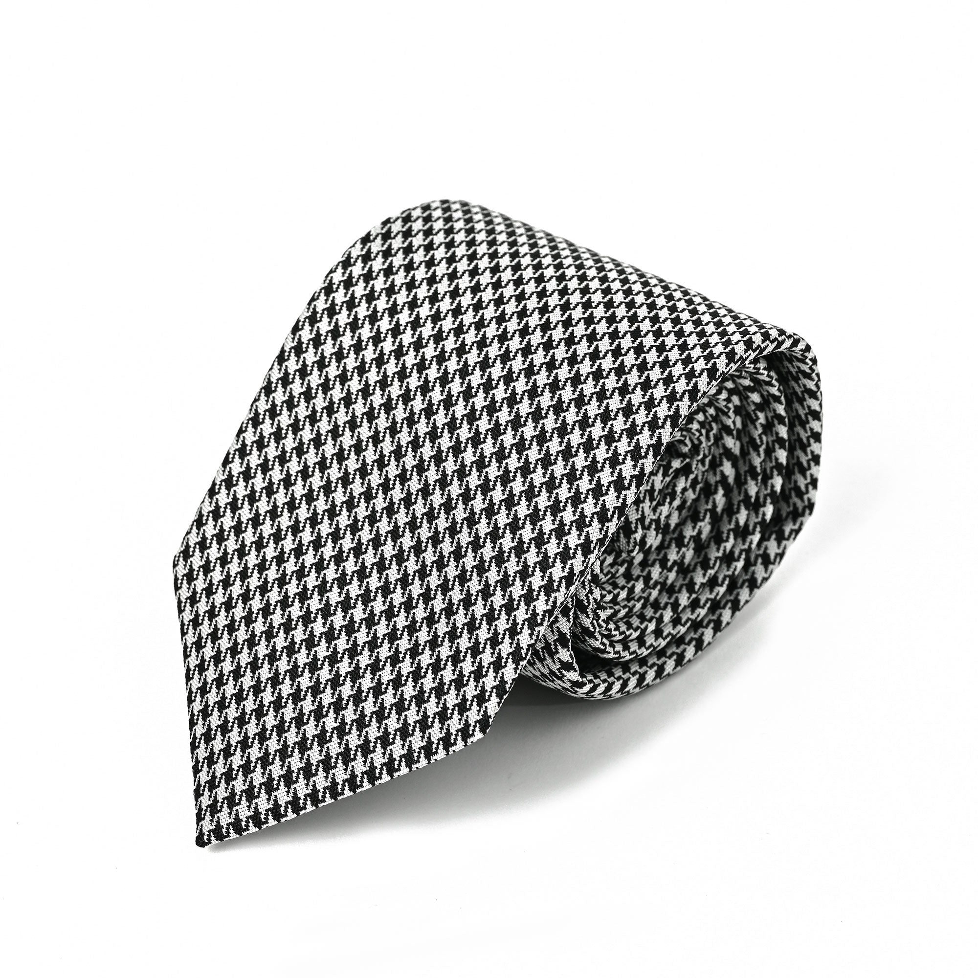 ハウンドトゥース シルク ネクタイ ホワイト