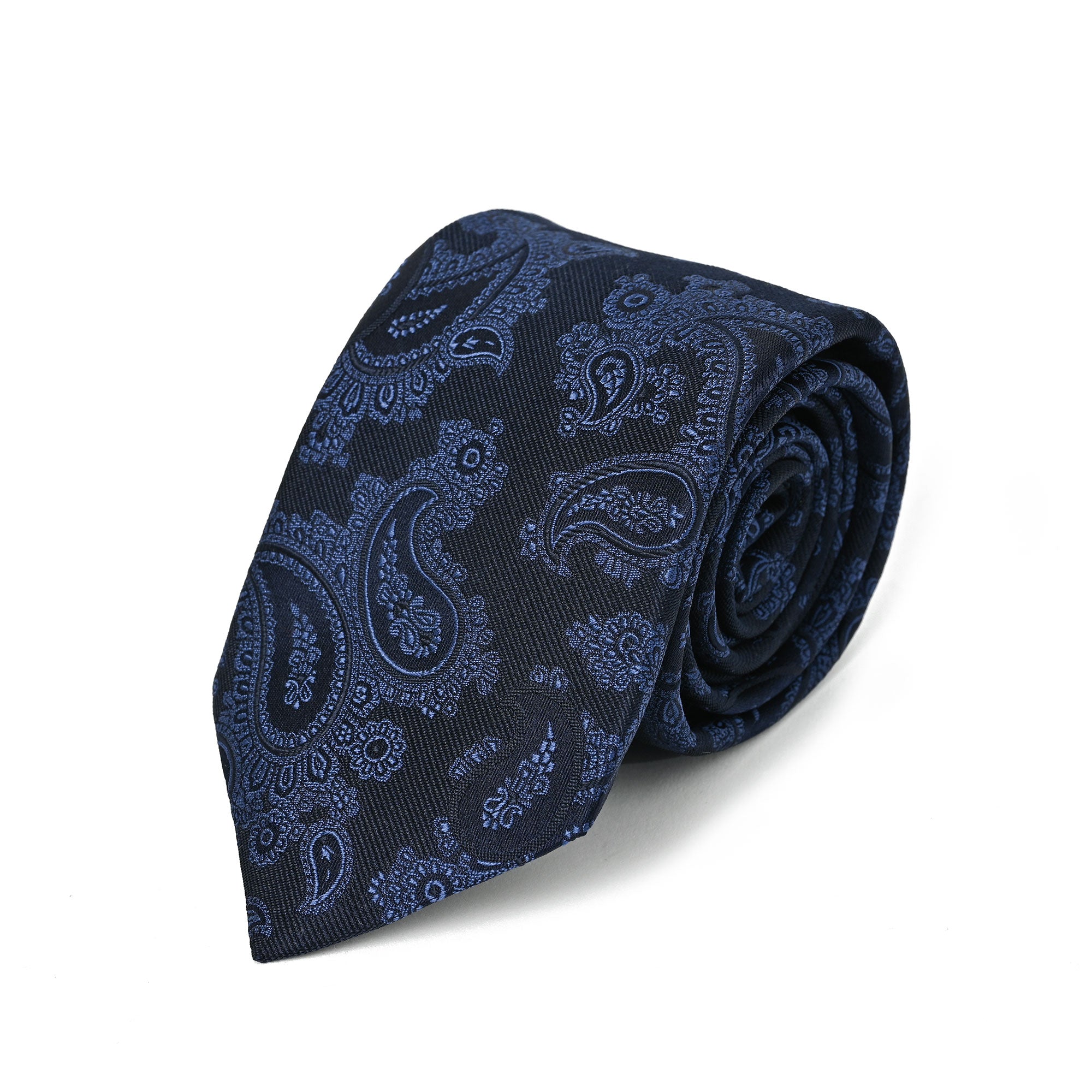 ペイズリー シルク ネクタイ ネイビー
