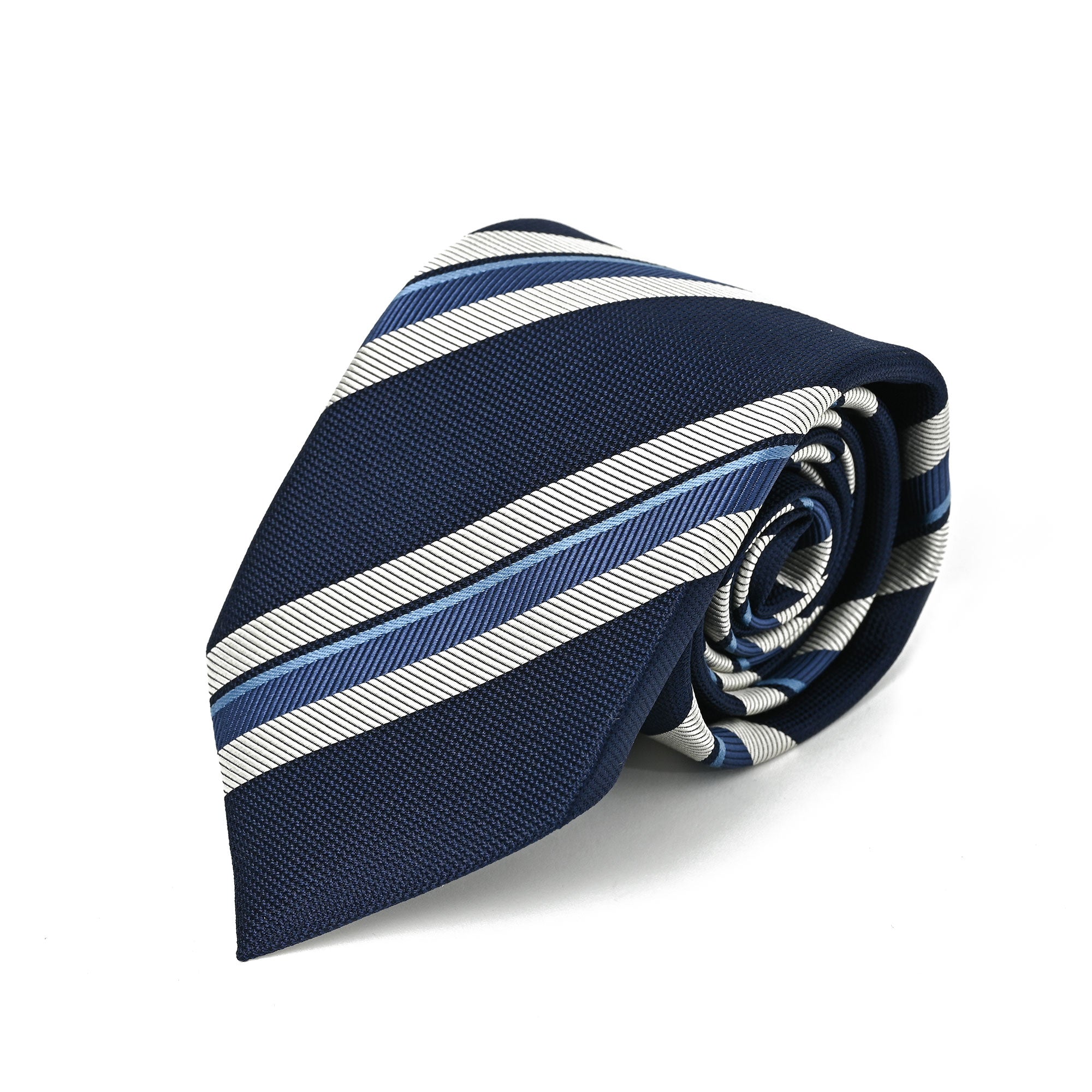 レジメンタル ストライプ シルク ネクタイ ネイビー
