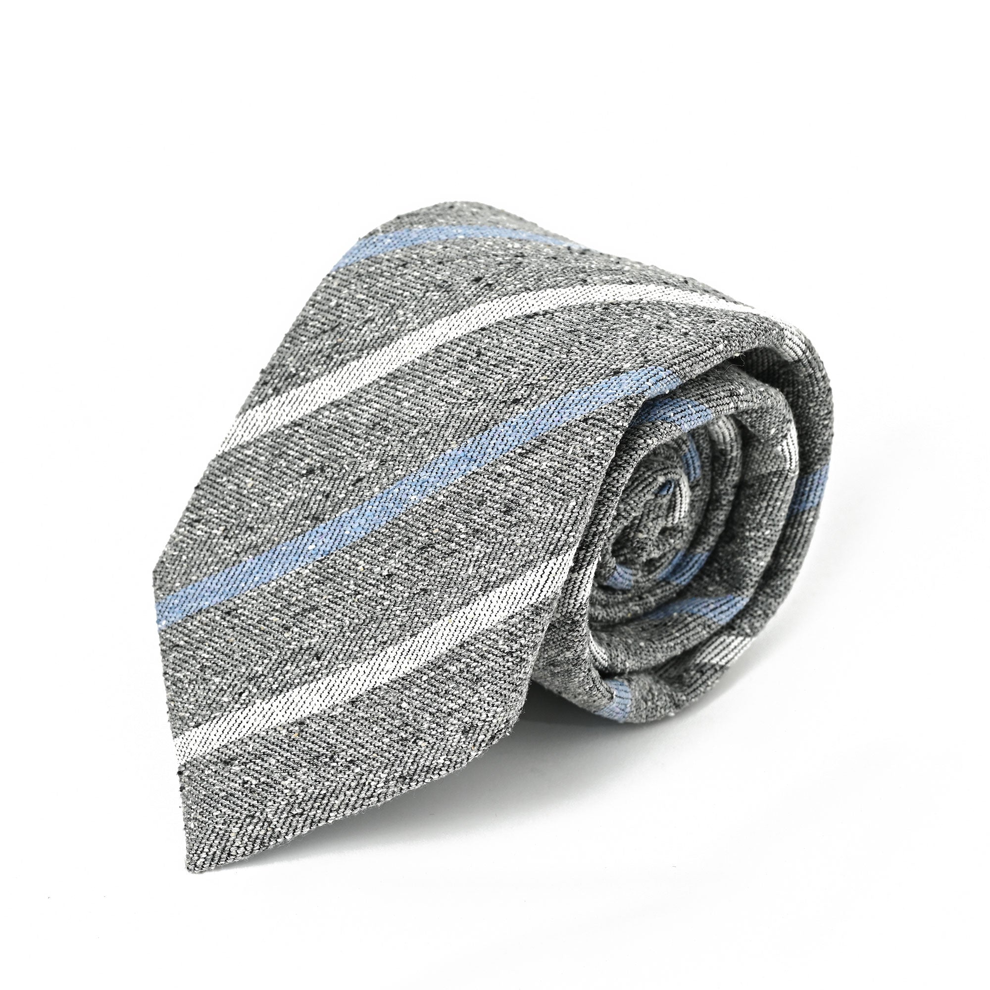 レジメンタル ストライプ シルク ネクタイ グレー