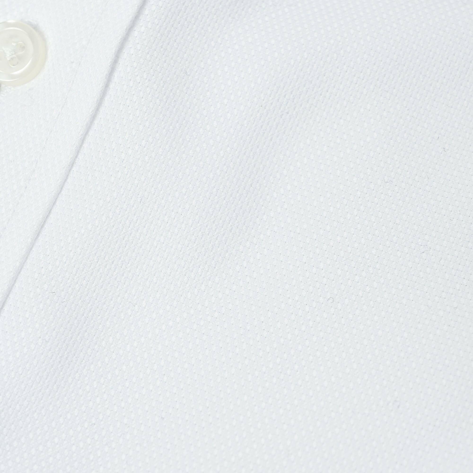 EDWARD'S - イージーケア（形態安定加工）WRINKLE FREE セミワイドカラー メッシュドビー ドレス シャツ / ホワイト / M,L,LL.