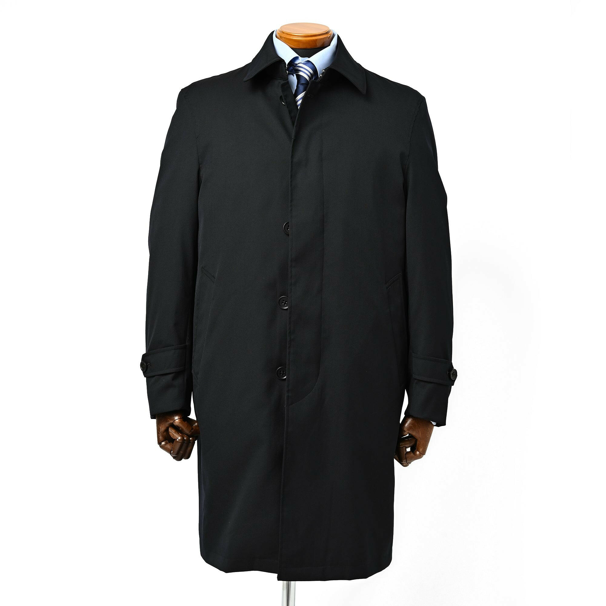 SUPER100'S ステンカラー ダウンライナーコート / ネイビー / S,M,L,LL,XL.