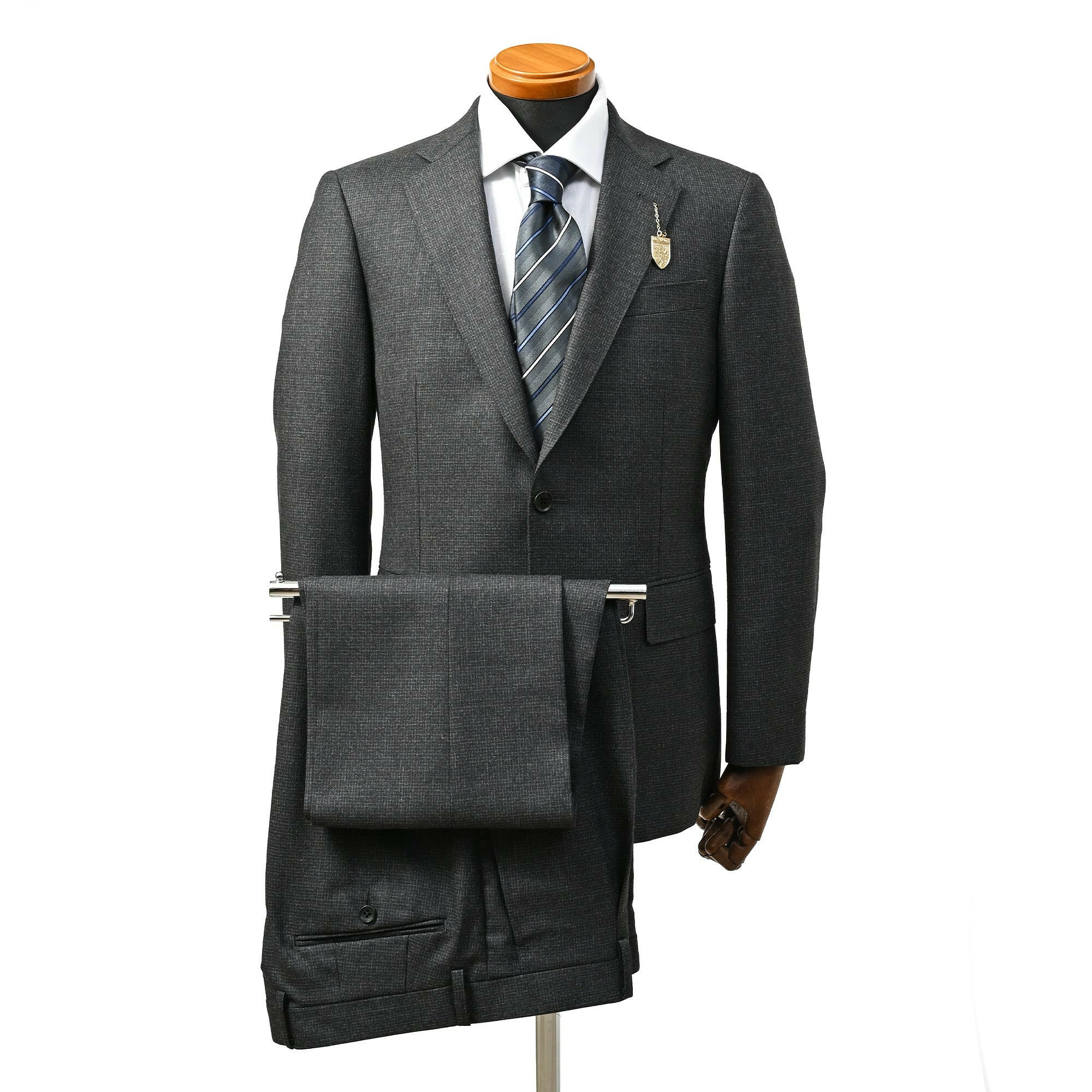 JOHN FOSTER ウール 1タック スーツ グレー GS-402-B｜EDWARD'S