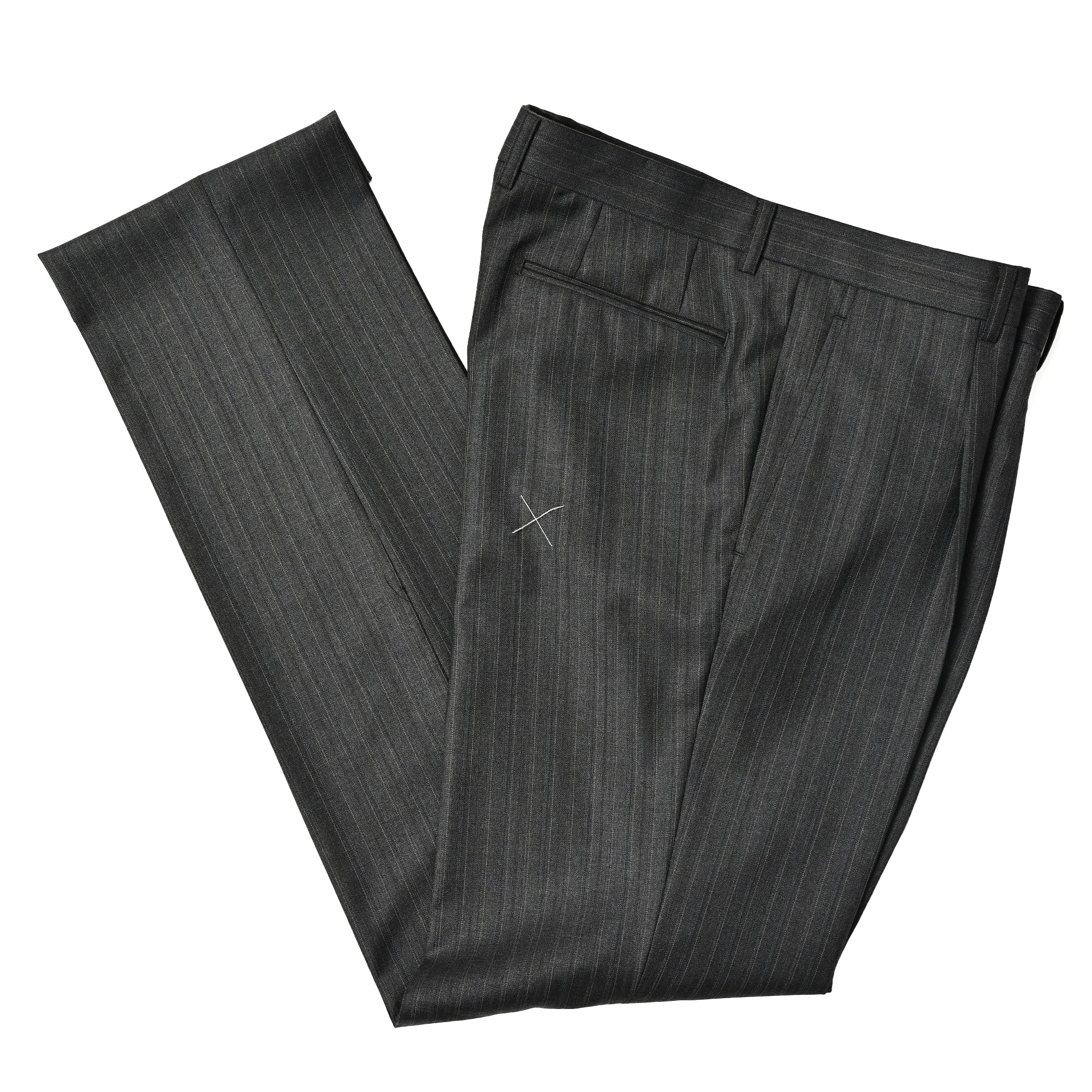 Loro Piana（ロロ・ピアーナ） FOUR SEASON Super130'S ウールスーツ 1タック ストライプ / チャコールグレー / AB体,BB体 / GS-600-A