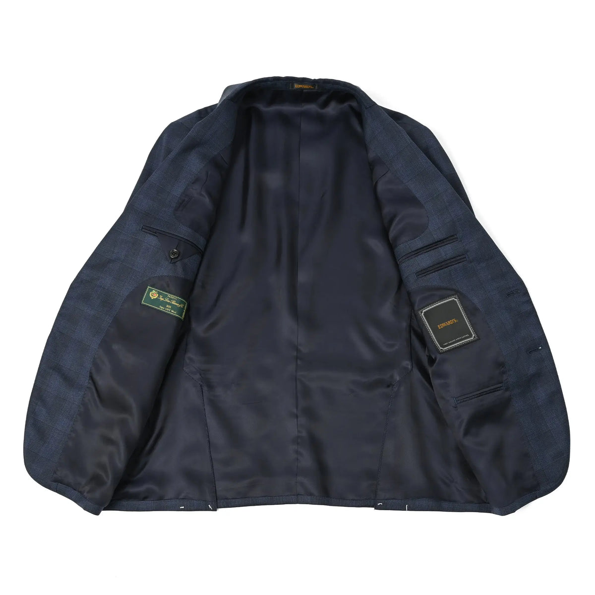 LORO PIANA 365 Super130's ウールノータックスーツ グレンチェック ネイビーブルー GS-803
