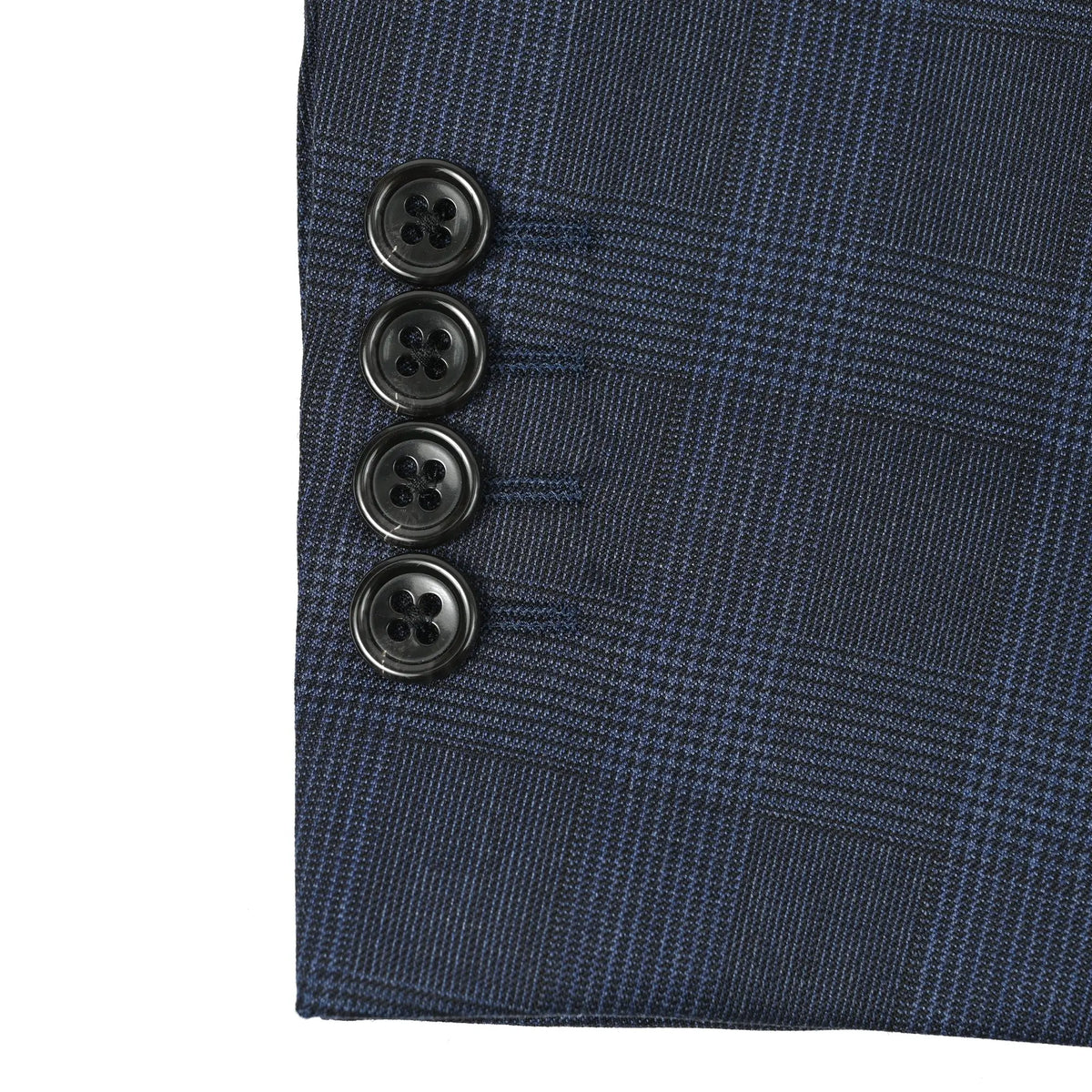 LORO PIANA 365 Super130's ウールノータックスーツ グレンチェック ネイビーブルー GS-803