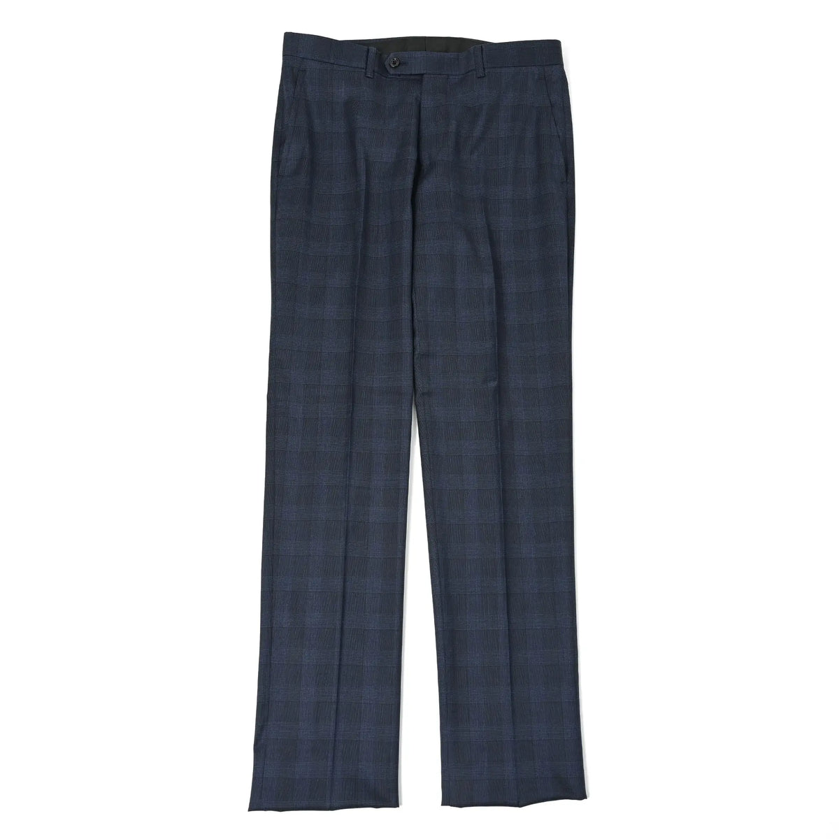 LORO PIANA 365 Super130's ウールノータックスーツ グレンチェック ネイビーブルー GS-803