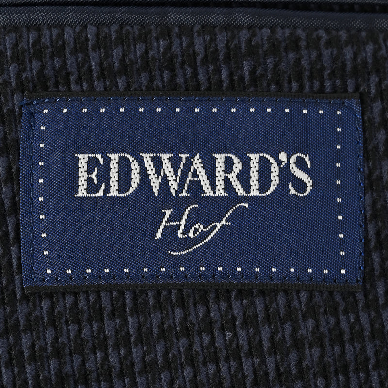 EDWARD'S Hof - ライト ウェイト ジャケット コーデュロイ調 ハウンドトゥース / ネイビー / S,M,L,LL