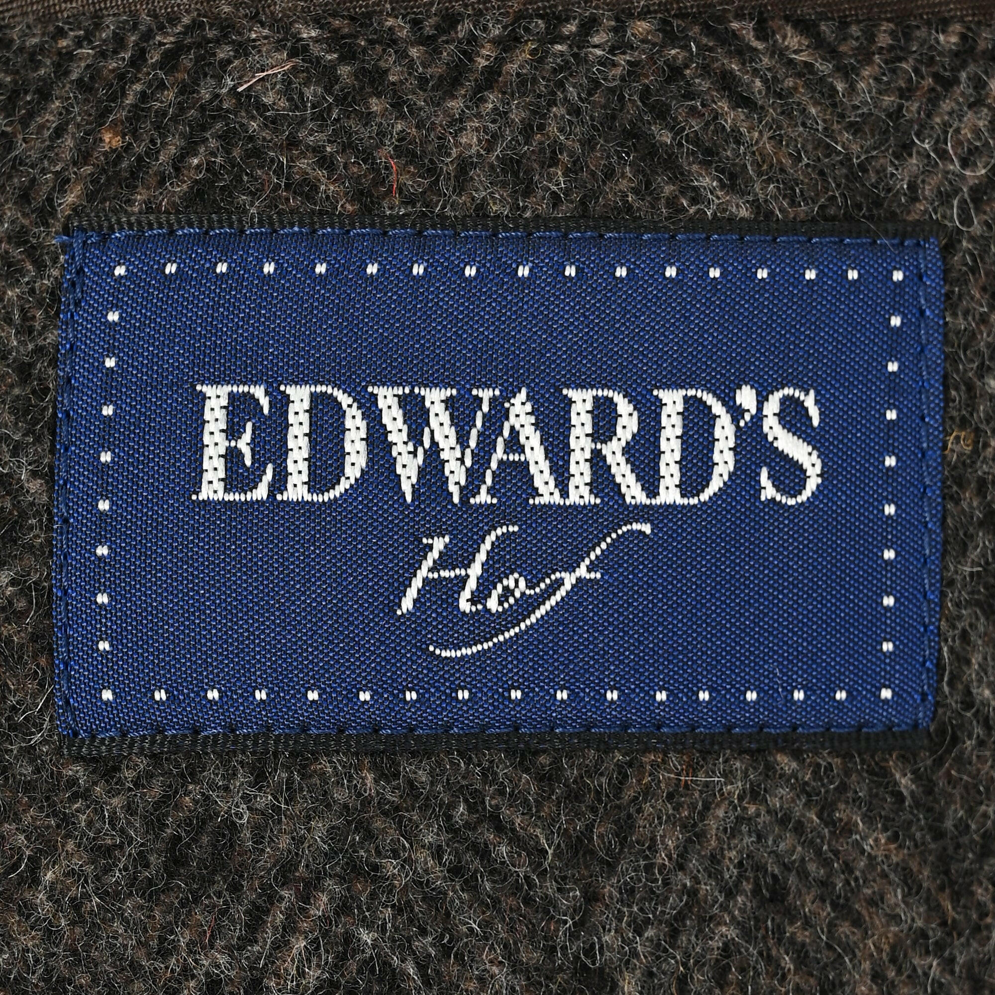 EDWARD'S Hof -RE: NEWOOL（リニュール）サスティナブル ライト ウェイト ジャケット ヘリンボーンダークブラウンS,M,L,LLHJ-473-G