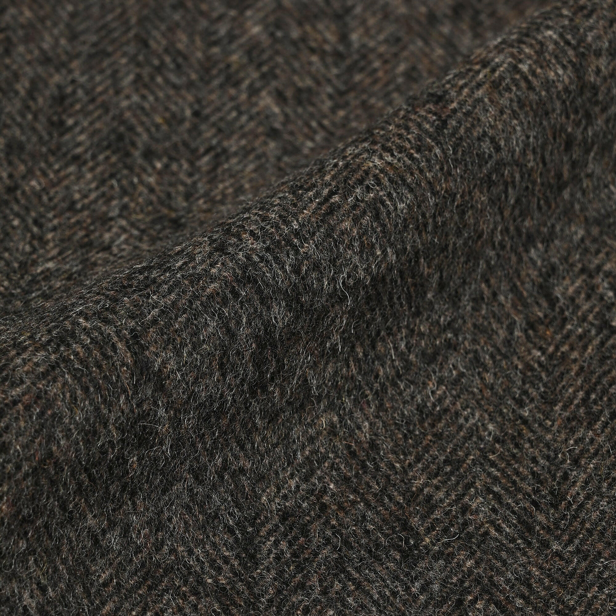 EDWARD'S Hof -RE: NEWOOL（リニュール）サスティナブル ライト ウェイト ジャケット ヘリンボーンダークブラウンS,M,L,LLHJ-473-G