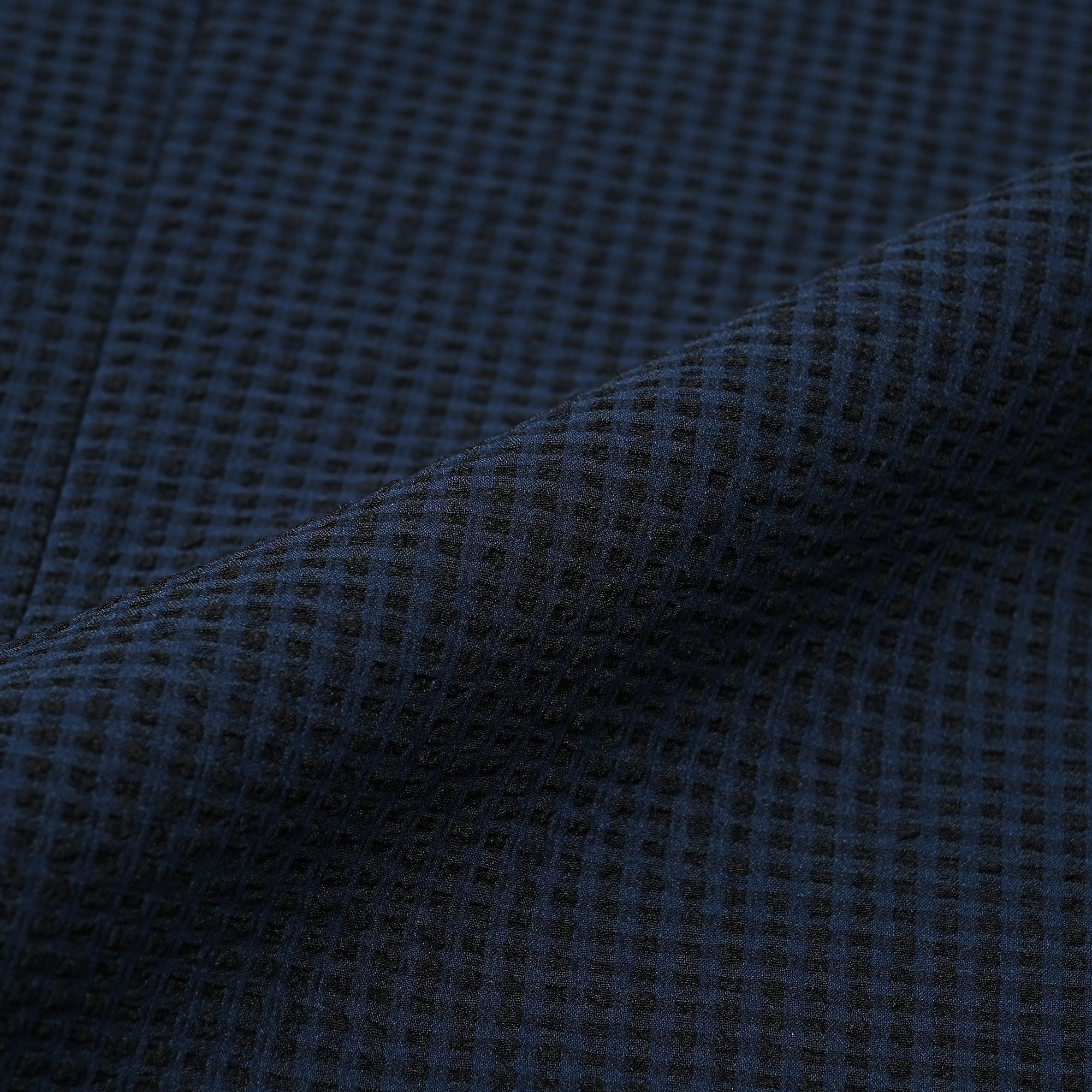 ストレッチ 速乾 シアサッカー ジャケット ギンガム セットアップ対応 ダークネイビー HJ-771-D