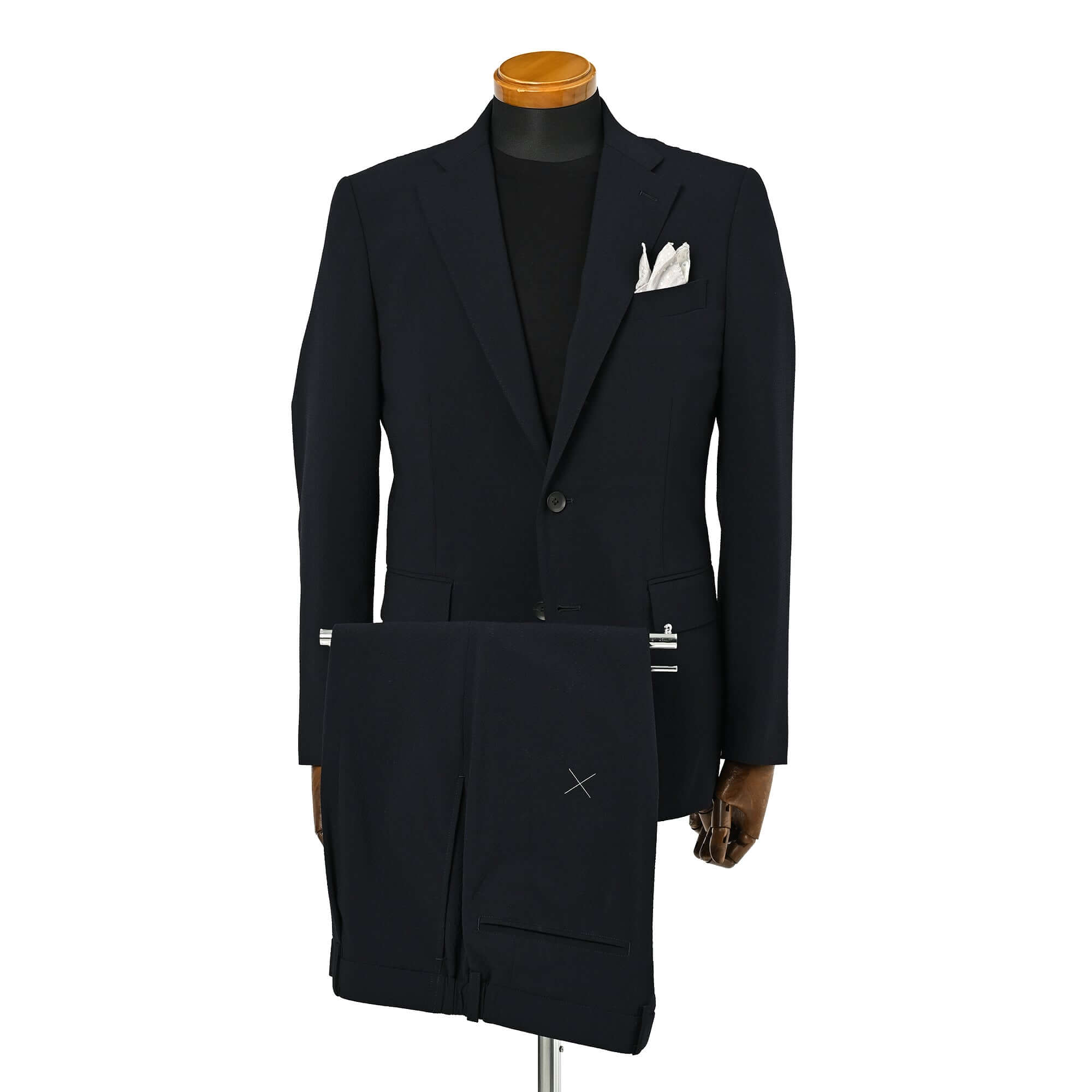 サスティナブルシアサッカー サイドシャーリング ストレッチ 1タック スーツ ダークネイビー HS-760-D