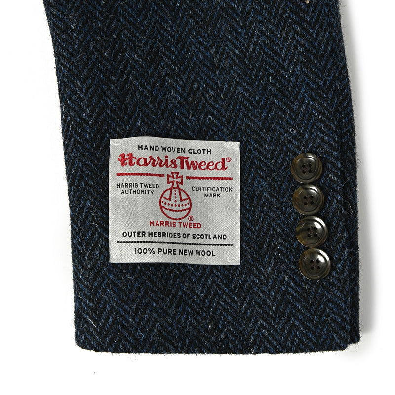 【60周年記念商品】EDWARD'S -  HARRIS TWEED （ハリス・ツイード）テーラードジャケット ヘリンボーン / ブルー / AB体