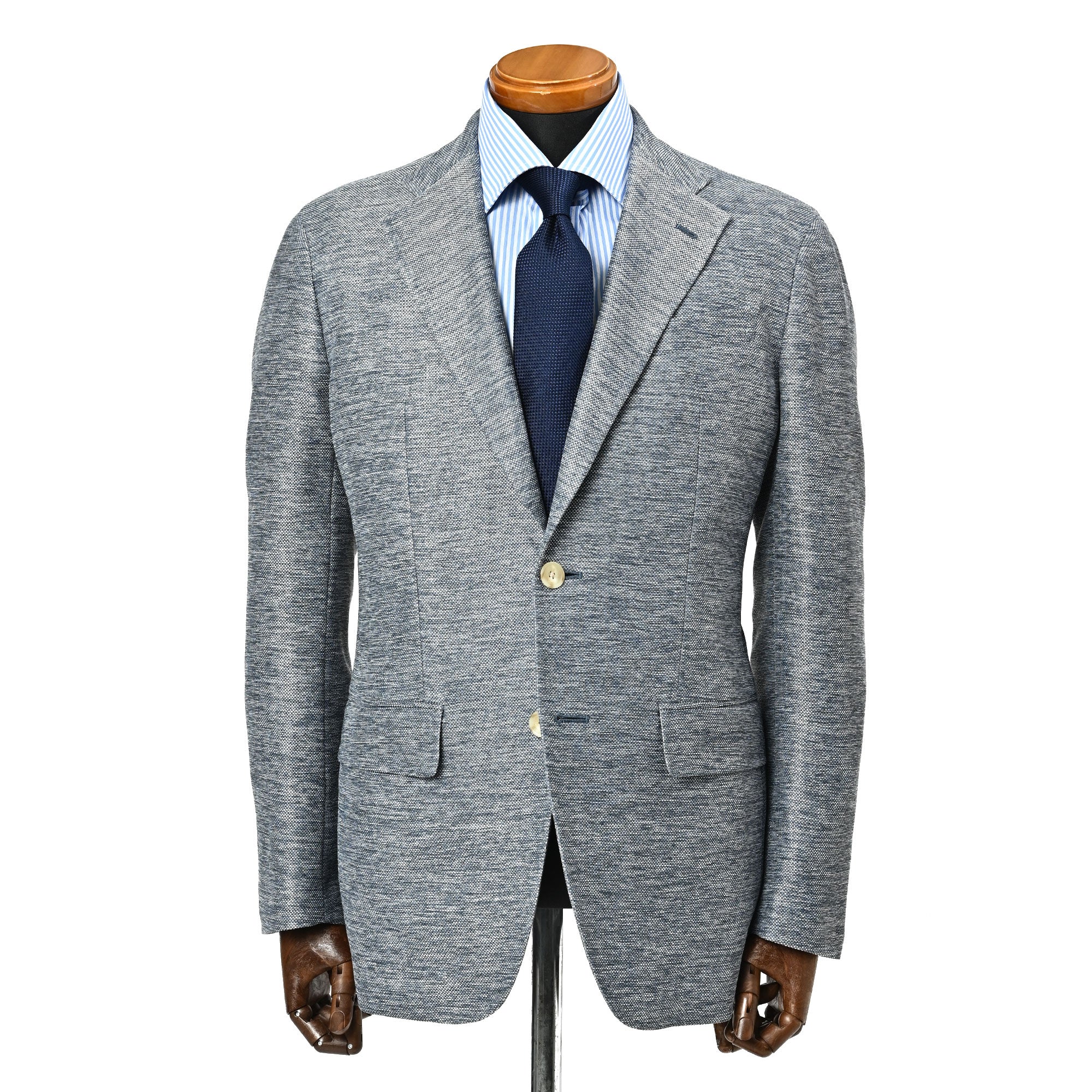 カラミ織 ストレッチ ライトウェイト ジャケット インクブルー J-702-E