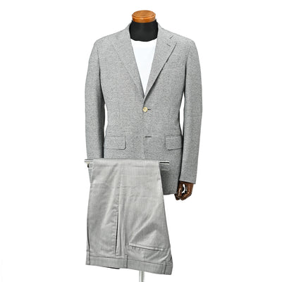 カラミ織 ウール リネン ストレッチ ライトウェイト ジャケット ミディアムグレー J-703-B