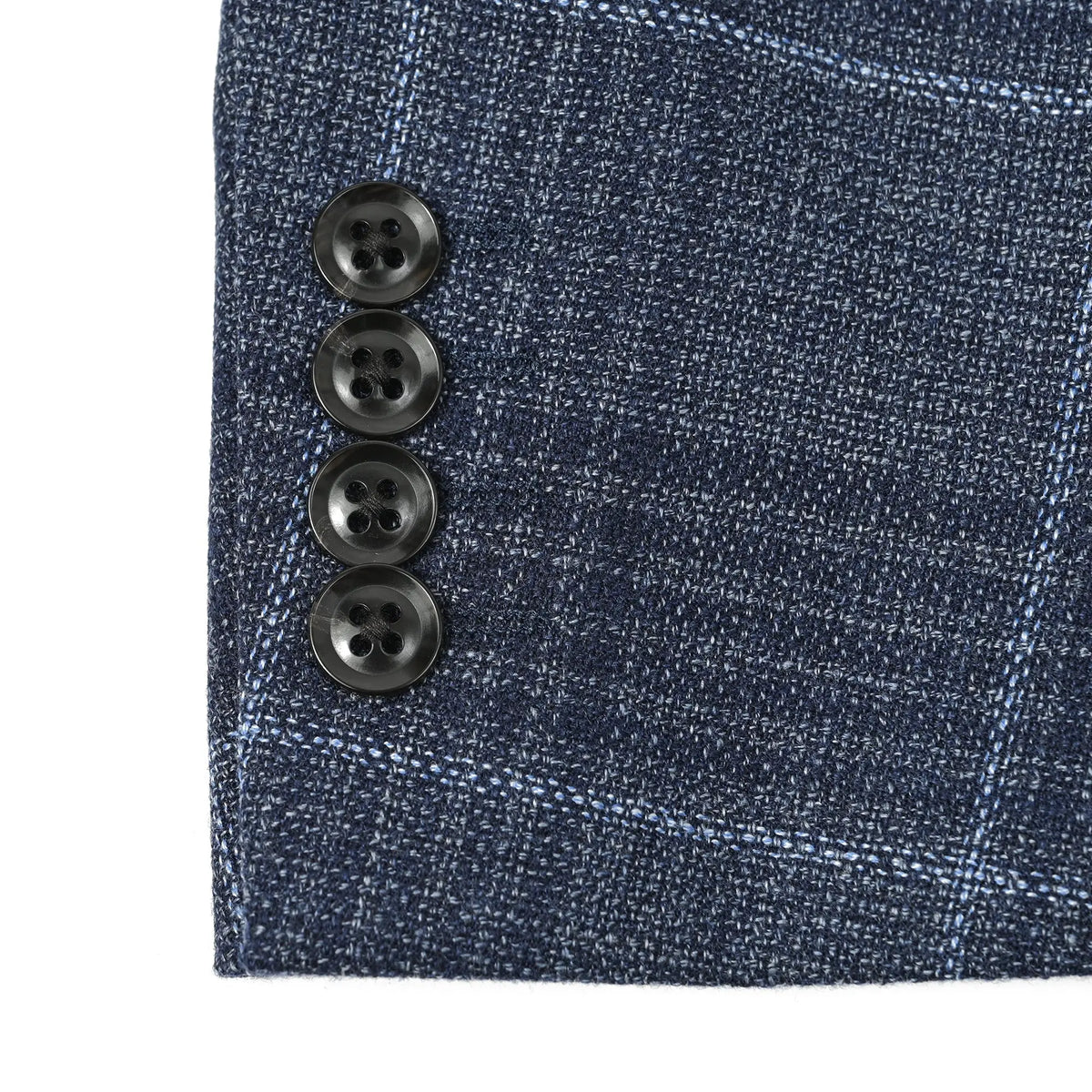 LORO PIANA ZELANDER ウールジャケット チェック柄 ネイビーブルー J-804
