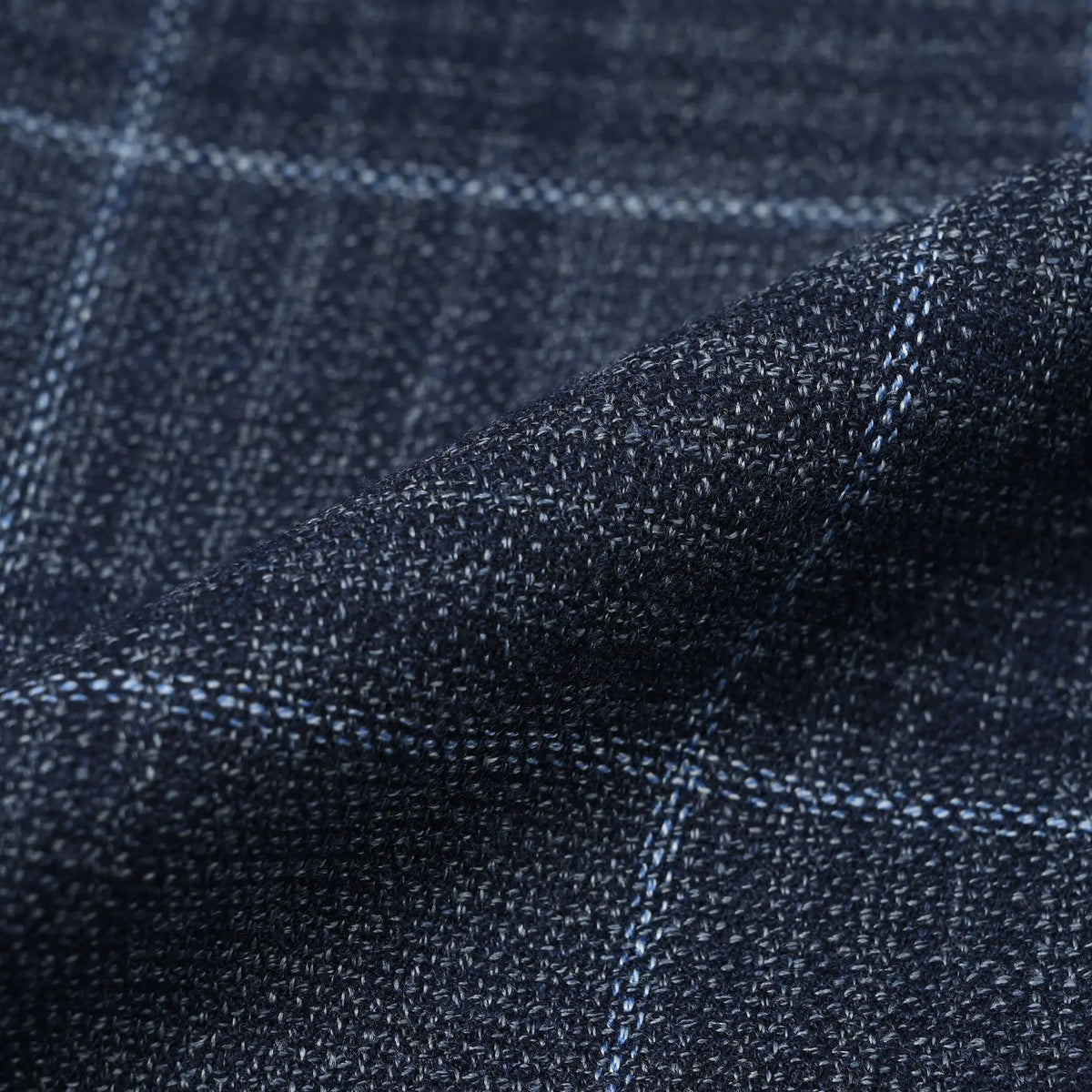LORO PIANA ZELANDER ウールジャケット チェック柄 ネイビーブルー J-804