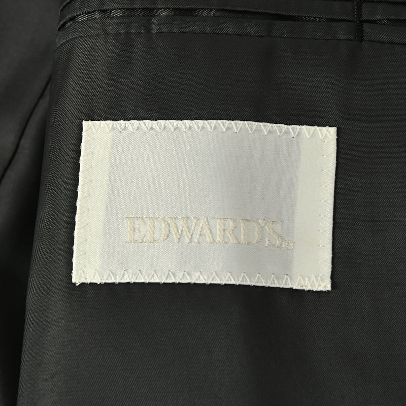 EDWARD'S -ウール 1タック ダブルブレストスーツ /ブラック / AB体