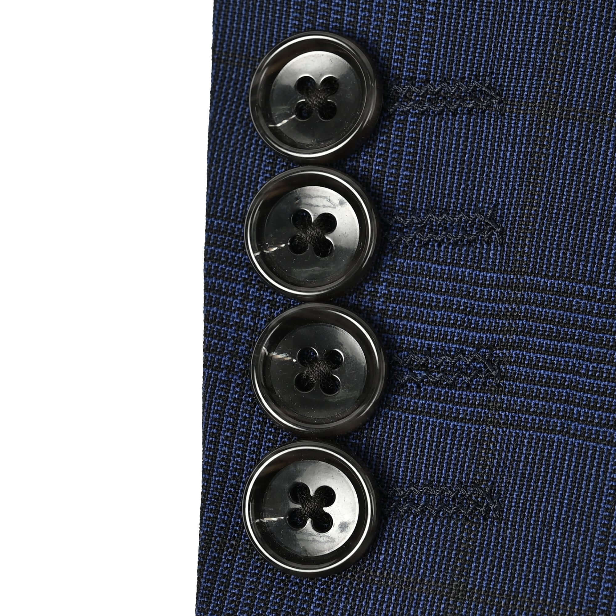 Super100'S ウール 1タック スーツ グレンチェック インクブルー S-702-E