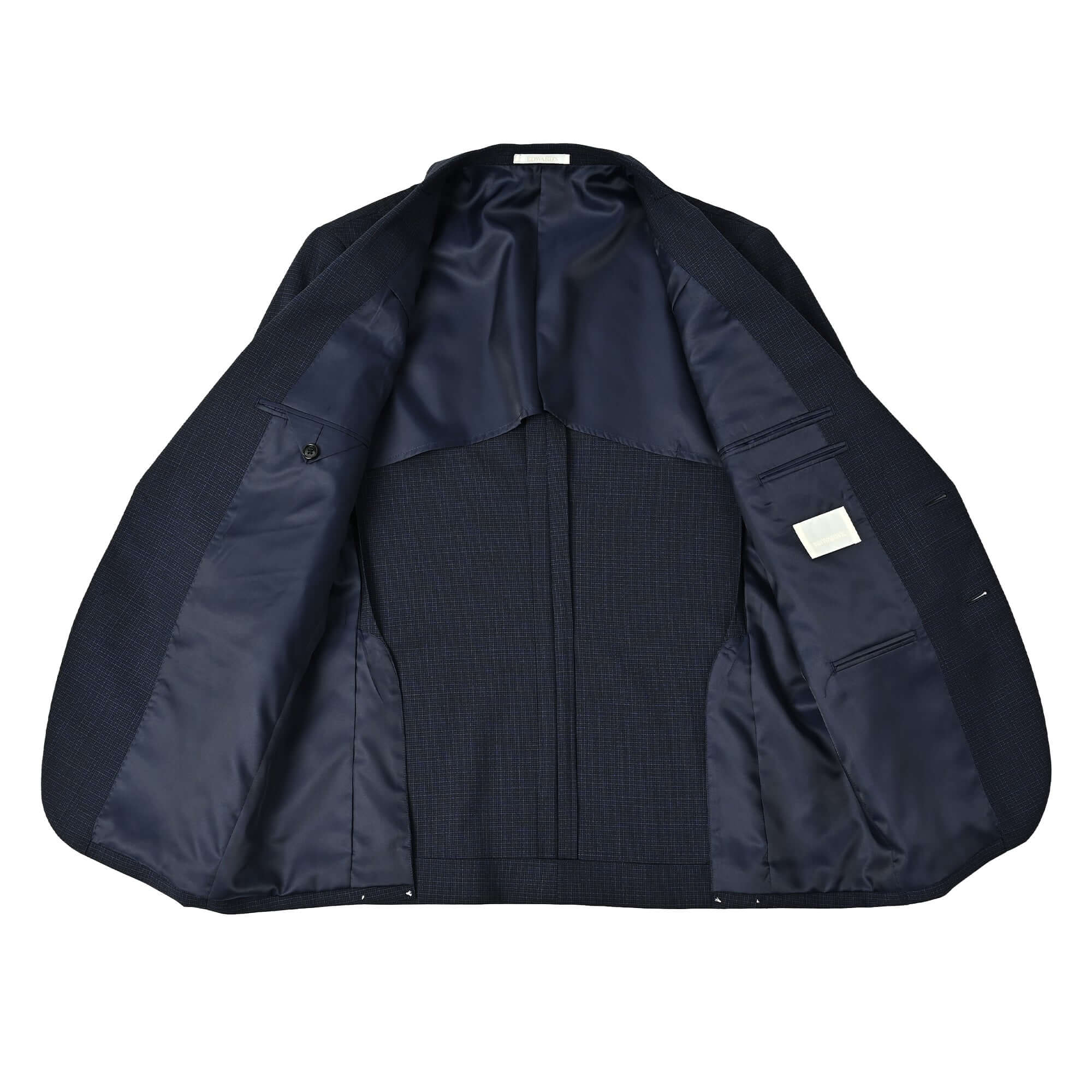 サマーウール ツーパンツスーツ マイクロチェック インクブルー S-711-E