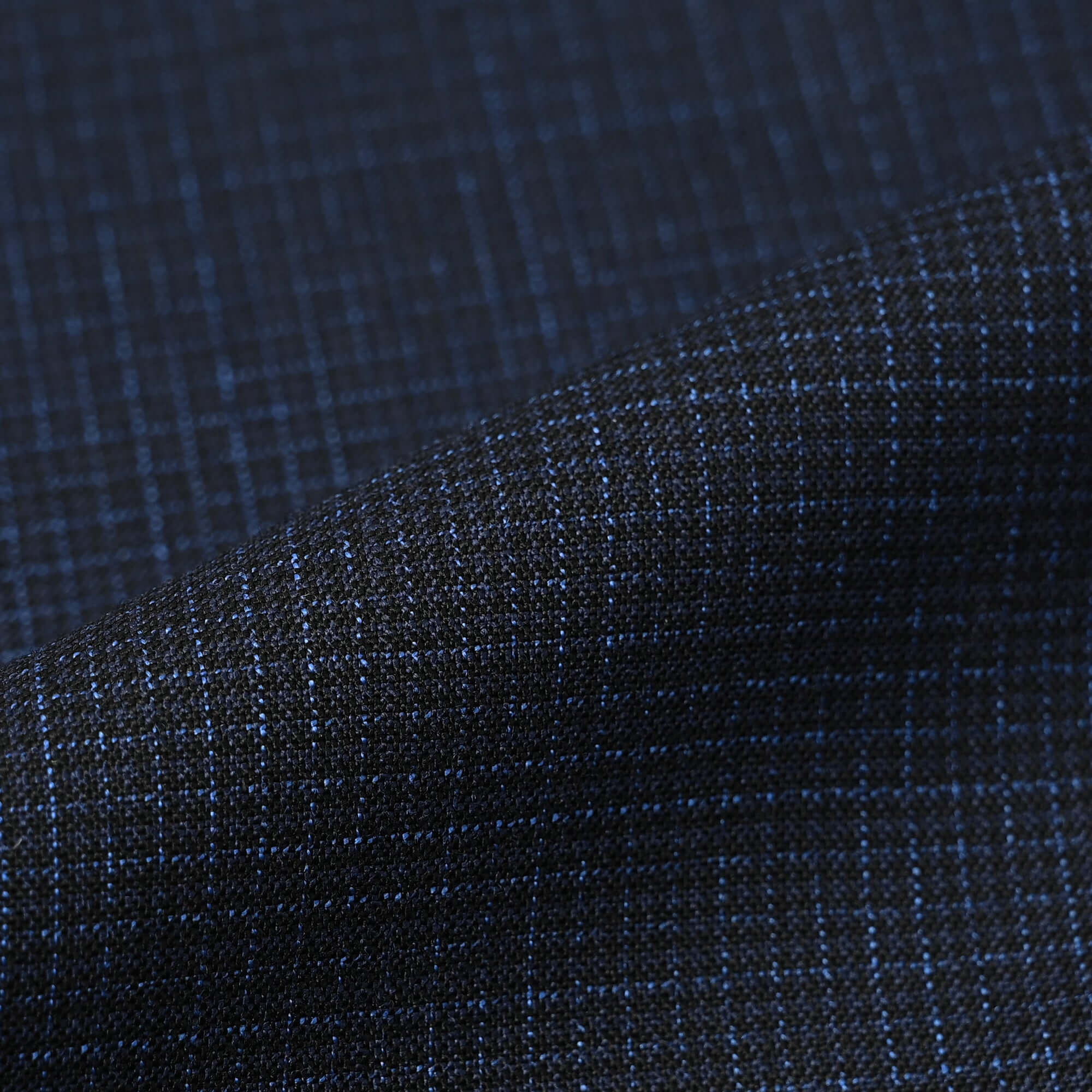 サマーウール ツーパンツスーツ マイクロチェック インクブルー S-711-E