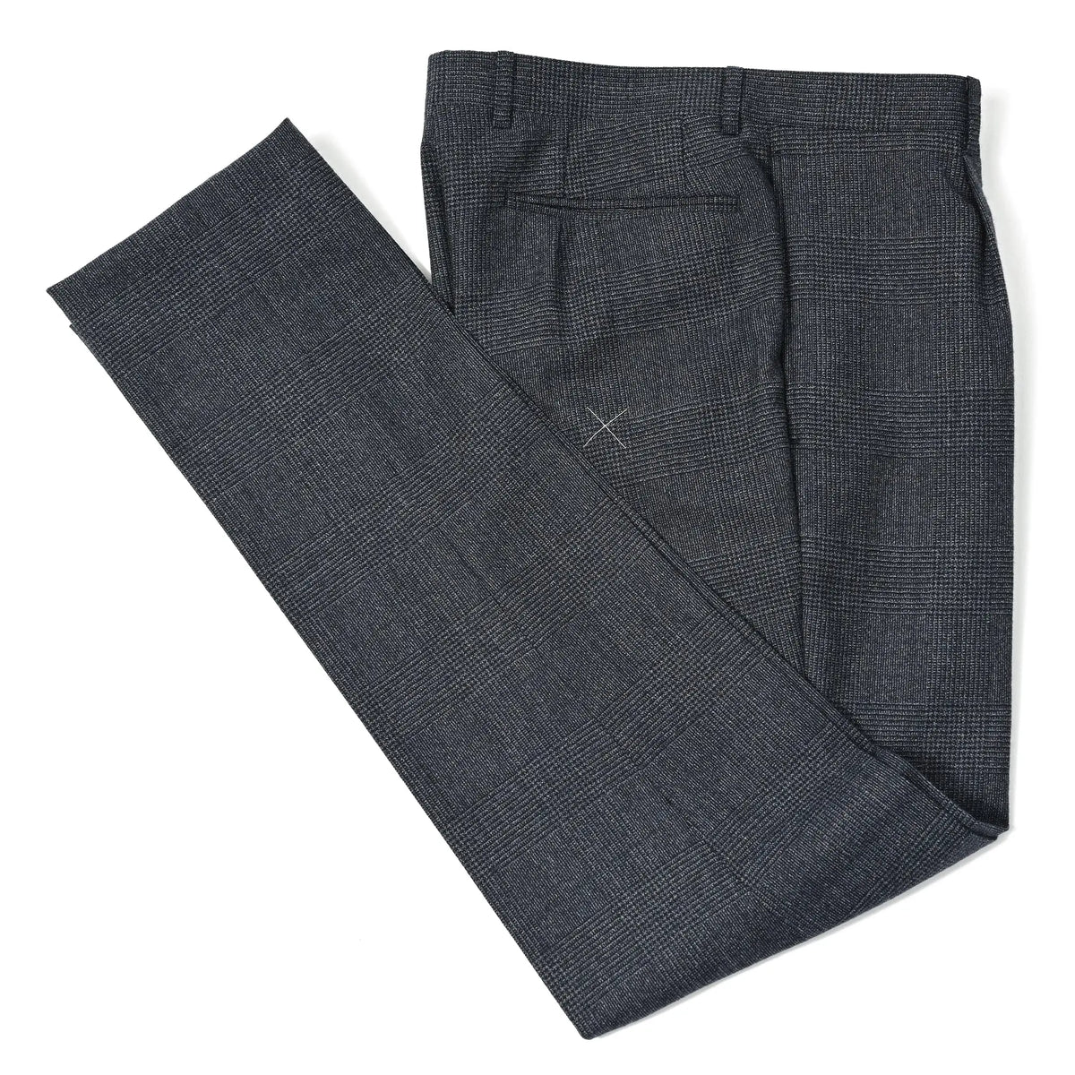 4PLY ウールワンタックスーツ グレンチェック ブルーグレー S-803