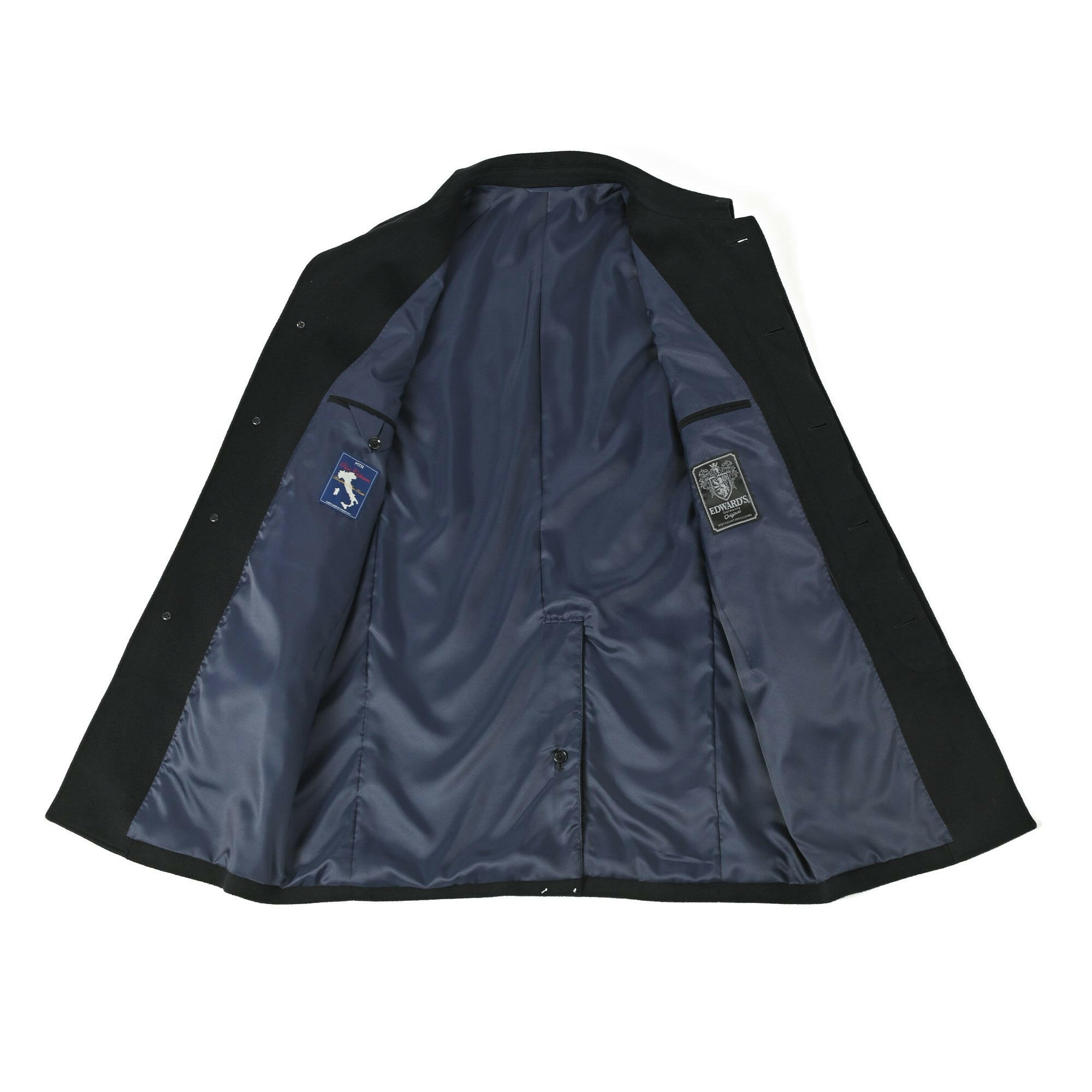 MTR ピュアカシミヤ ステンカラーコート / ダークネイビー / S~3L寸