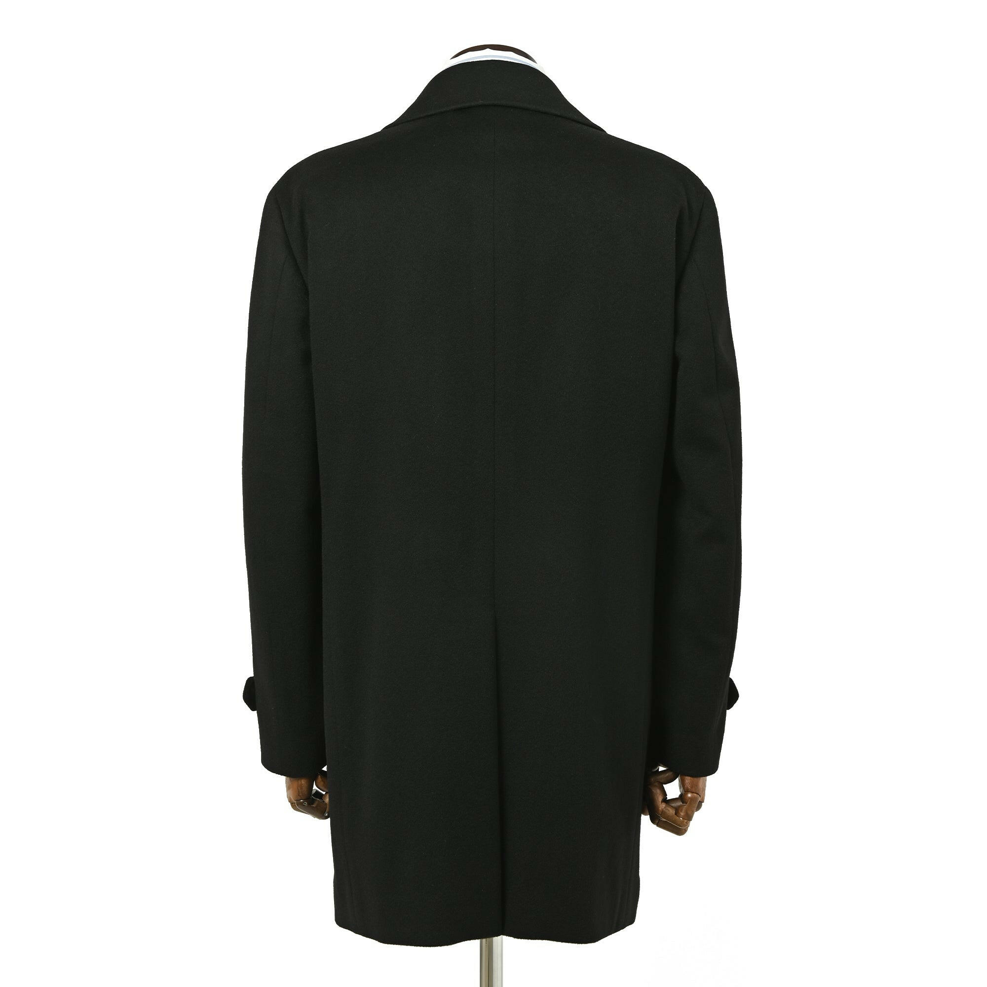 ステンカラーコート　ピュアカシミヤ100% ロング　ブラック　黒　無地 ピュアカシミヤ ステンカラーコート