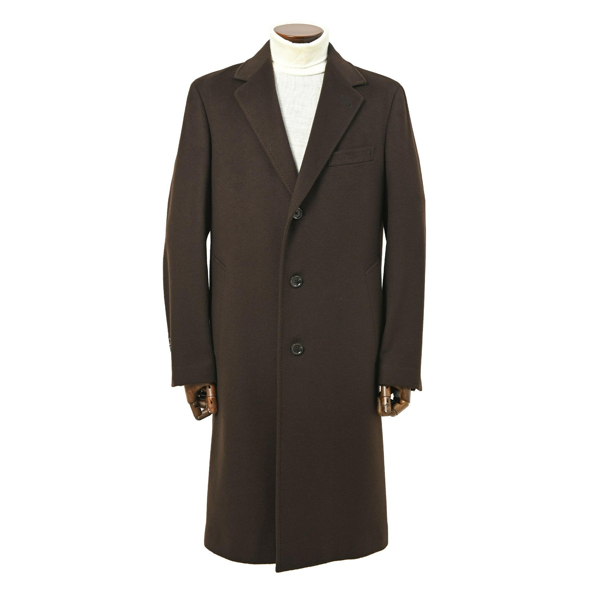 PIACENZA（ピアツェンツァ）カシミヤ チェスター フィールド コート / ブラウン / S,M,L,LL/23aw.