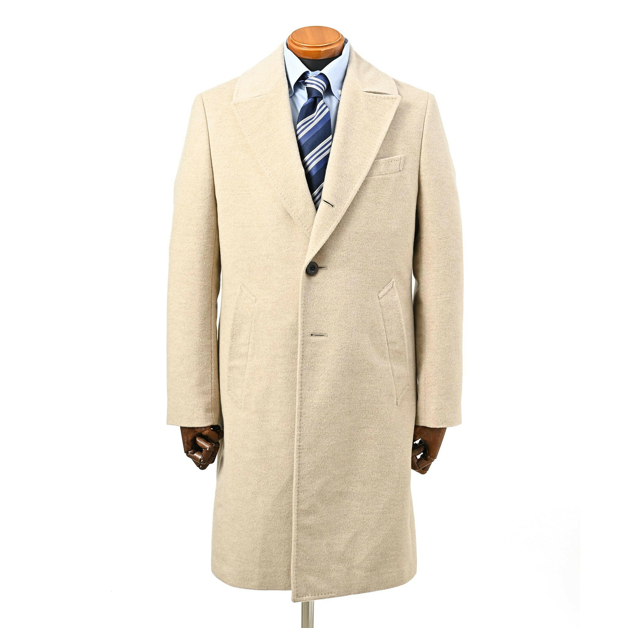 ウール カシミヤ ポロコート / ベージュ / S,M,L,LL | EDWARD'S