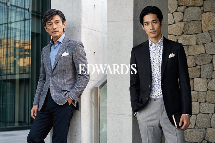 美品　エドワーズ　スーツ　AB7 ダークグレー　ストライプ EDWARD'S スーツ・セットアップ｜EDWARD'S（エドワーズ）公式