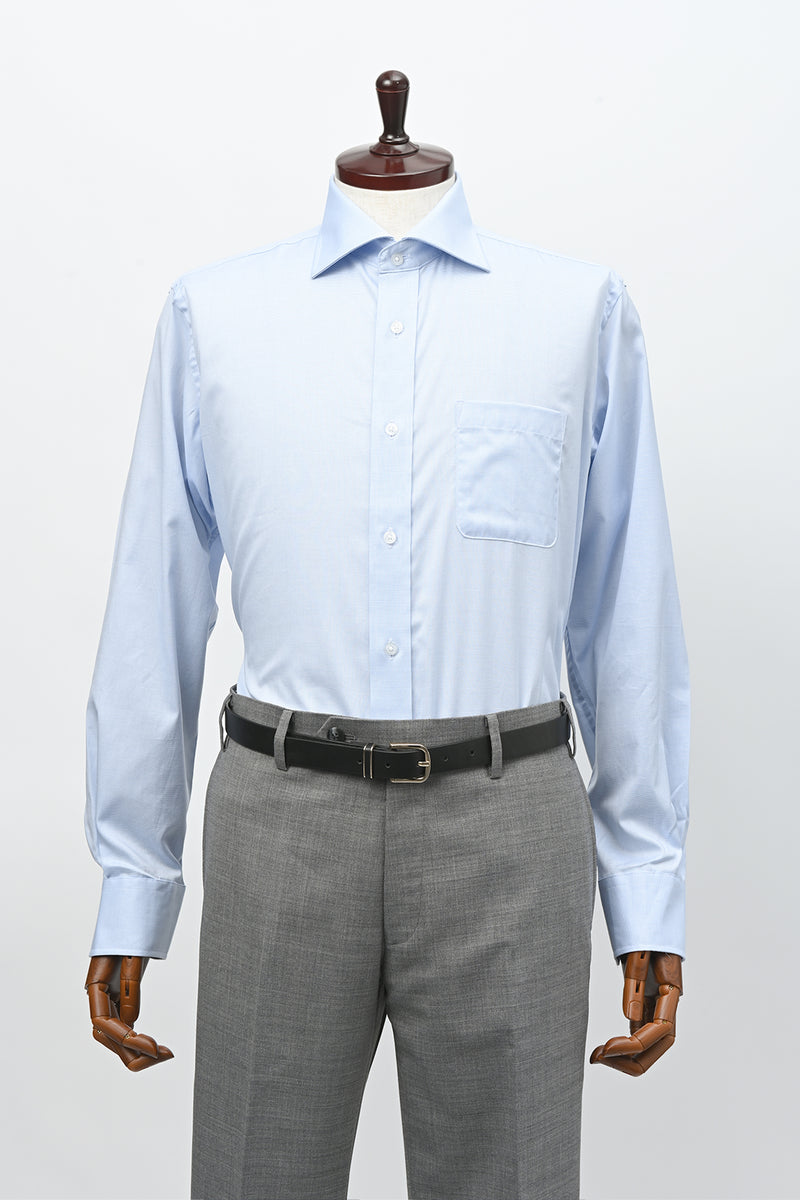 EDWARD'S - セミワイドカラー ドレス シャツ（140番双糸）/ サックス